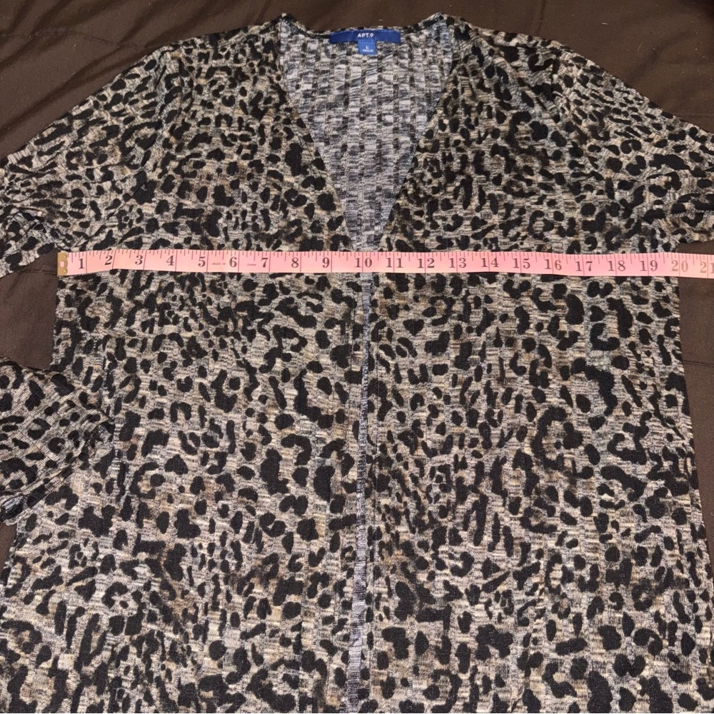 Leopard Print 🐆 Open Front Cardigan Sweater from Apt. 9 | size: Large - Picture 7 of 8